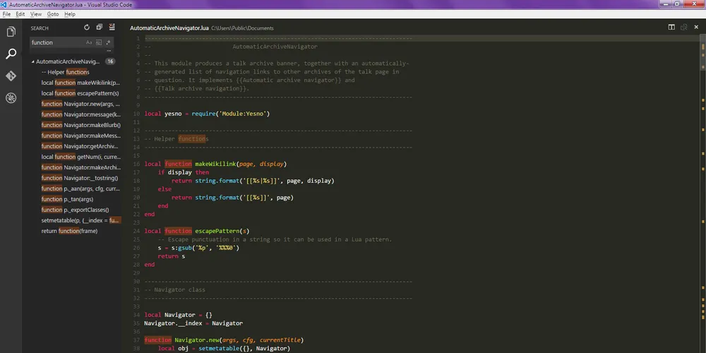 Assistente de código dentro do editor